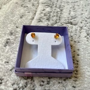 Citrine Gold Stud Earrings UNWORN